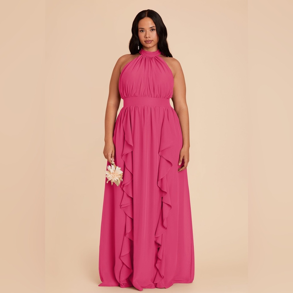 Birdy Grey Joyce Halter Dress in Fuchsia *altered length*